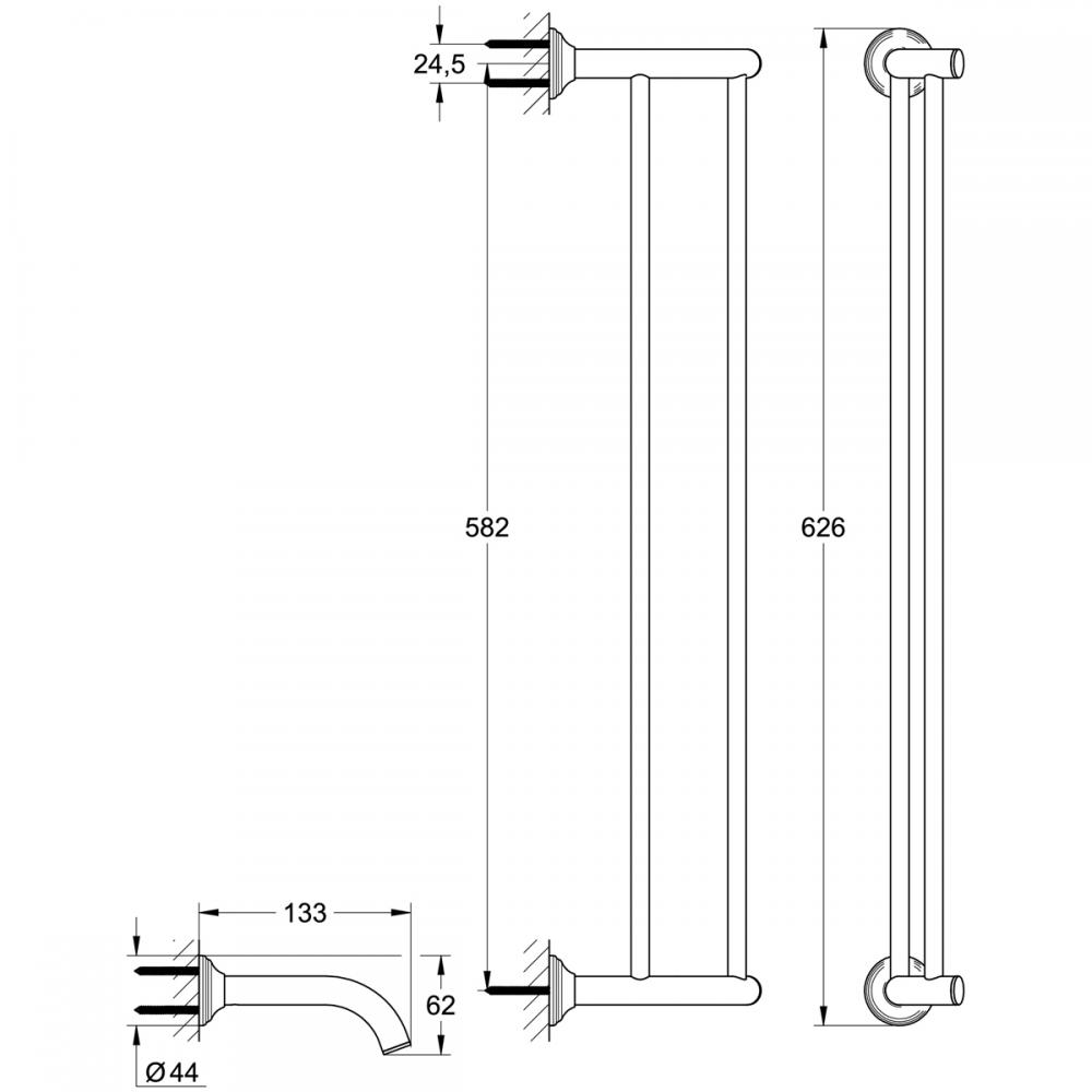ダブルタオルバー(626mm)｜製品情報｜GROHE(グローエ)｜キッチン水栓