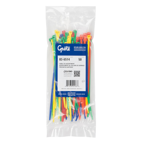 83-6514 - Cable Tie Assortment, 50 lb Tensile Strength