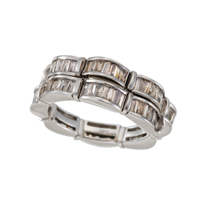 GSTV PT950 ブラウンダイヤモンド フレックスリング BRD 約0.85ct 10～15号