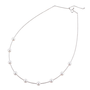 GSTV K18WG アコヤ真珠 オメガネックレス P 約7.0mm 約46cm