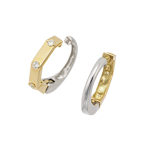 GSTV PT950/K18YG ダイヤモンド ピアリング D 約0.04ct