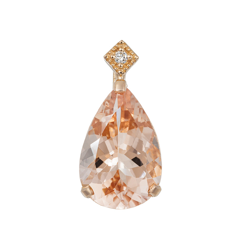 GSTV K18PG モルガナイト ダイヤ ペンダントトップ MOR 約2.00ct D 約