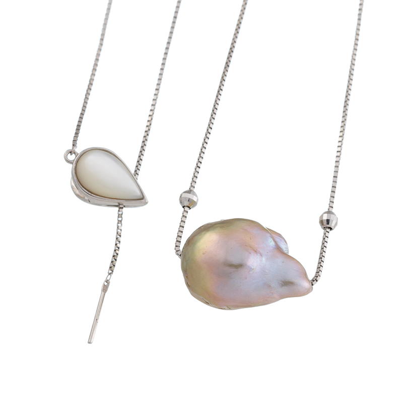 GSTV PT850無核淡水真珠デザインネックレス 約50cm 取り寄せ】プラチナ