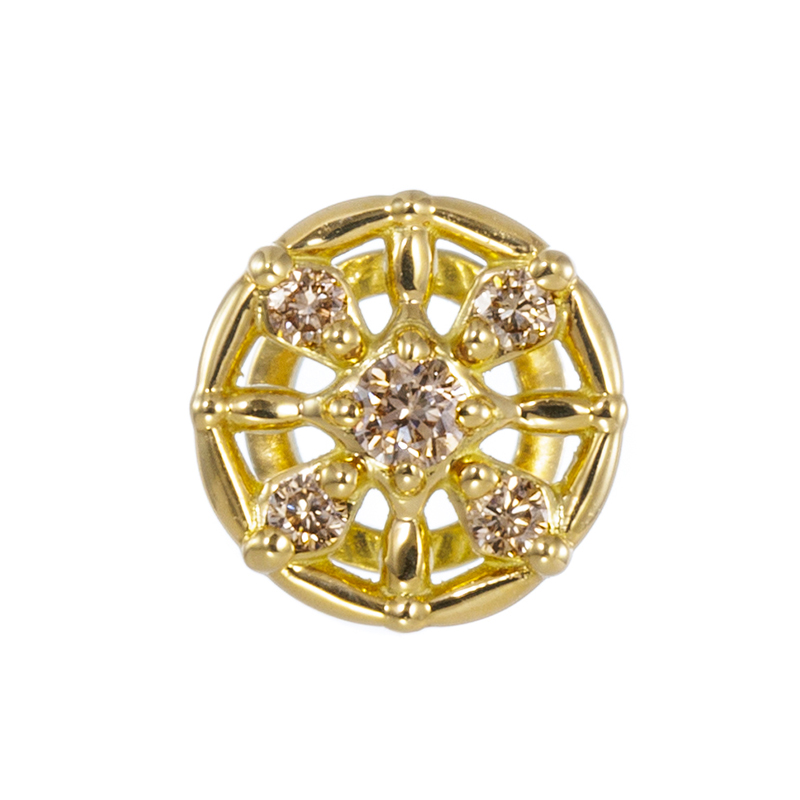 GSTV K18YG ブラウンダイヤモンド チャームホルダー BRD 約0.03ct