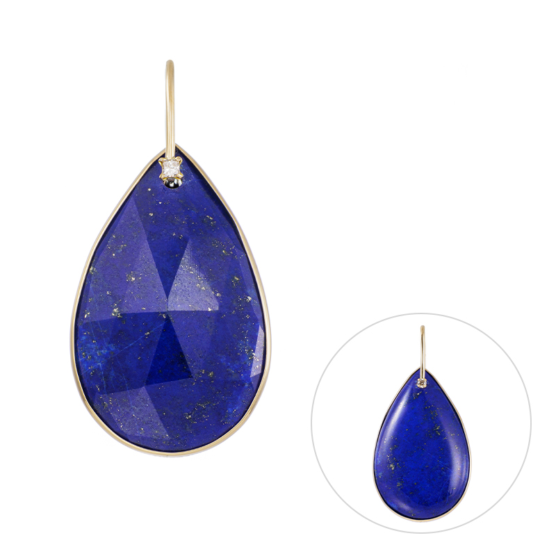 GSTV K18YG ラピスラズリ ブラウンダイヤ ペンダントトップ LA約35.00