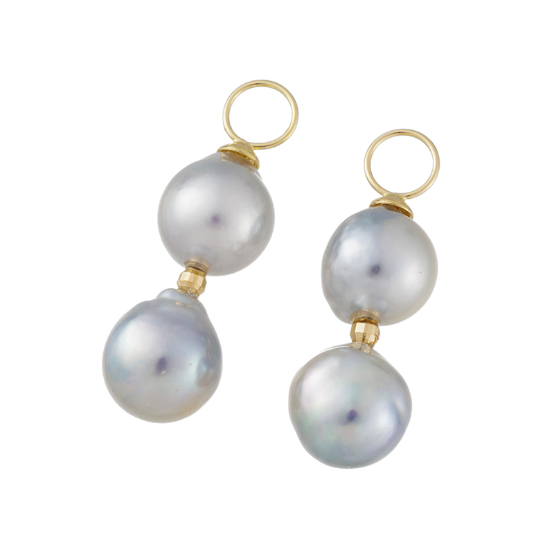 GSTV K18YG アコヤ真珠 ナチュラルマルチカラー バロック チャーム P