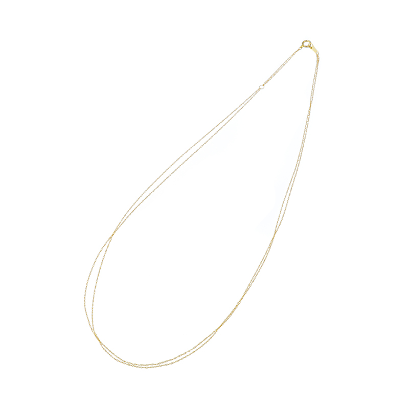 GSTV K18YG スクリュー 2連ネックレス 長さ：約45cm 幅：約1.4mm 重量