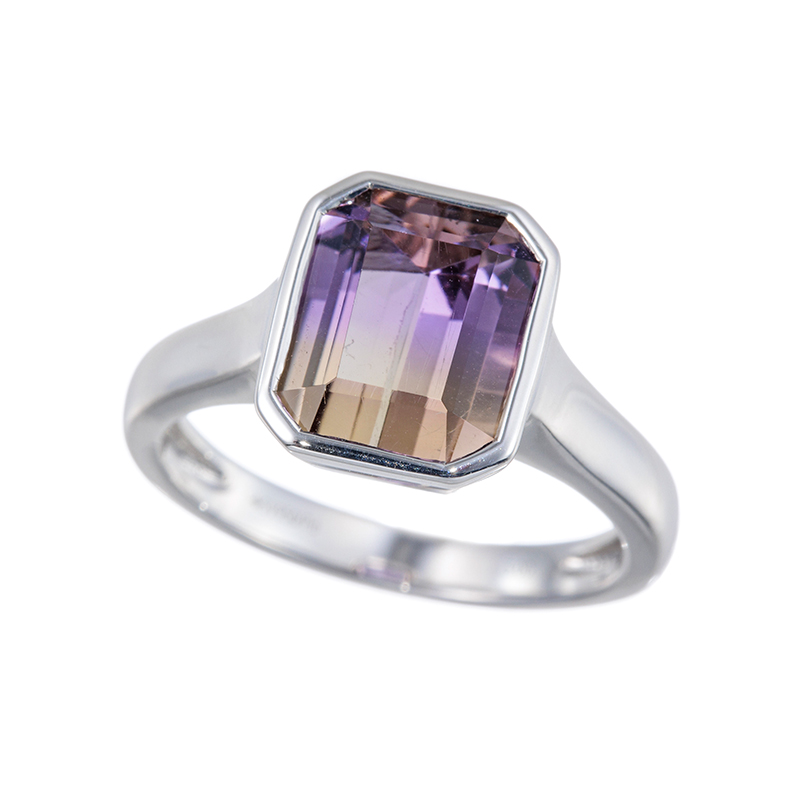 GSTV パラジウムシルバー950 アメトリン リング AME 約3.00ct