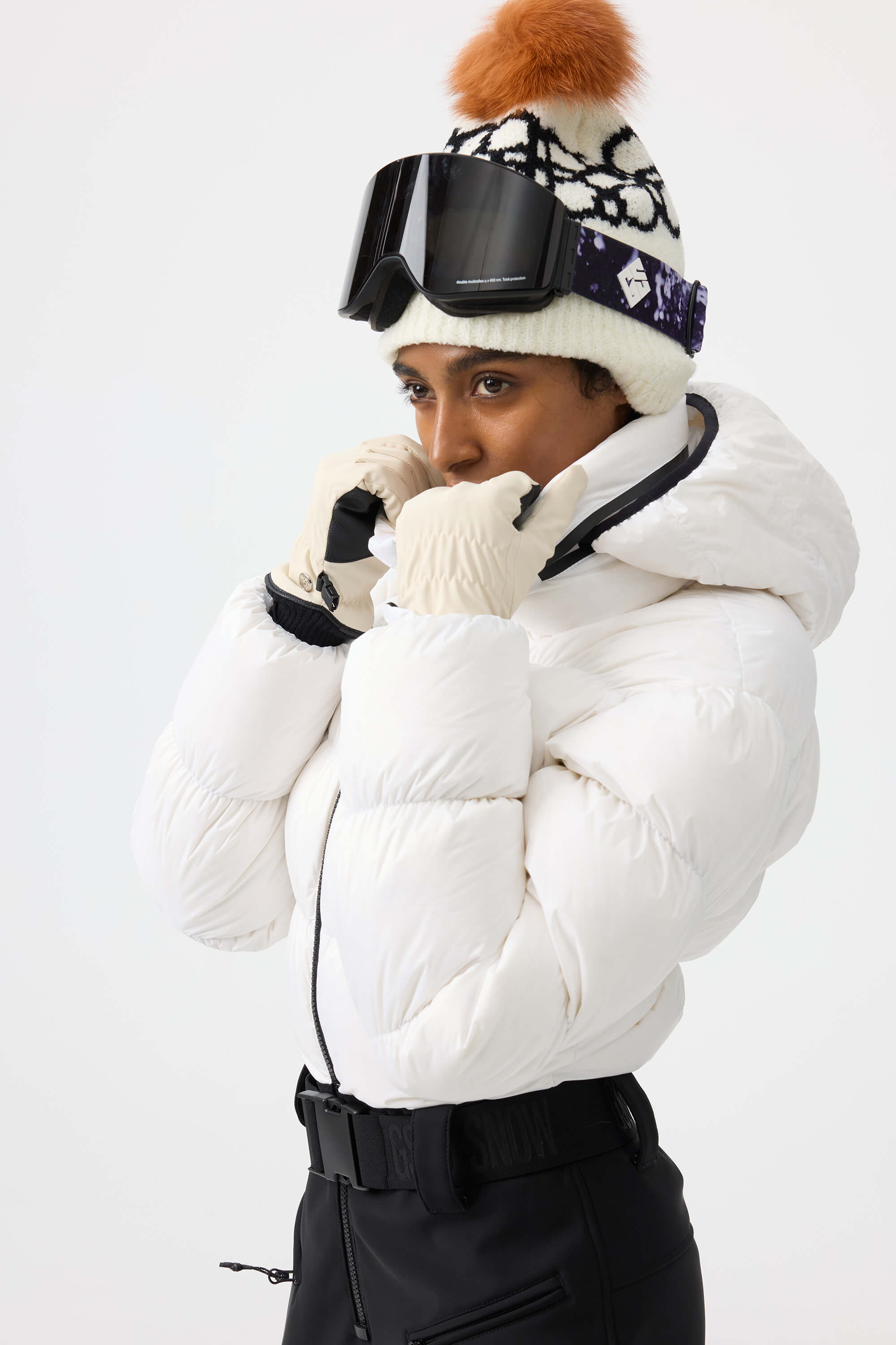 レディース ホワイト 汚れ防止 ダウン ワンピース スキーウェア – GSou