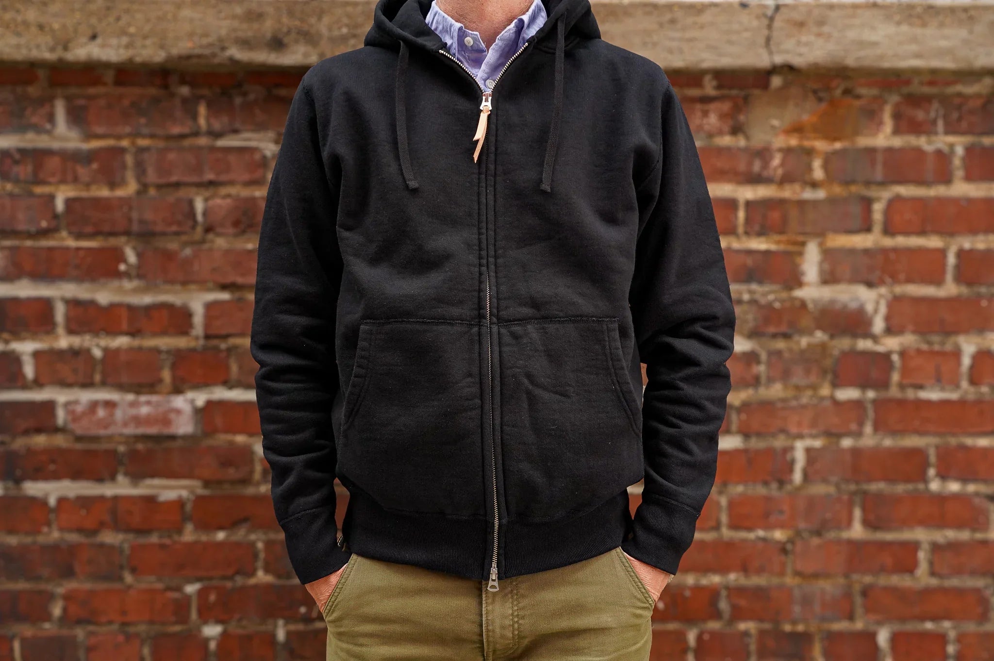 Iron Heart IHSW-10-BLK 14oz Ultra Heavyweight Loopwheel Cotton Zip