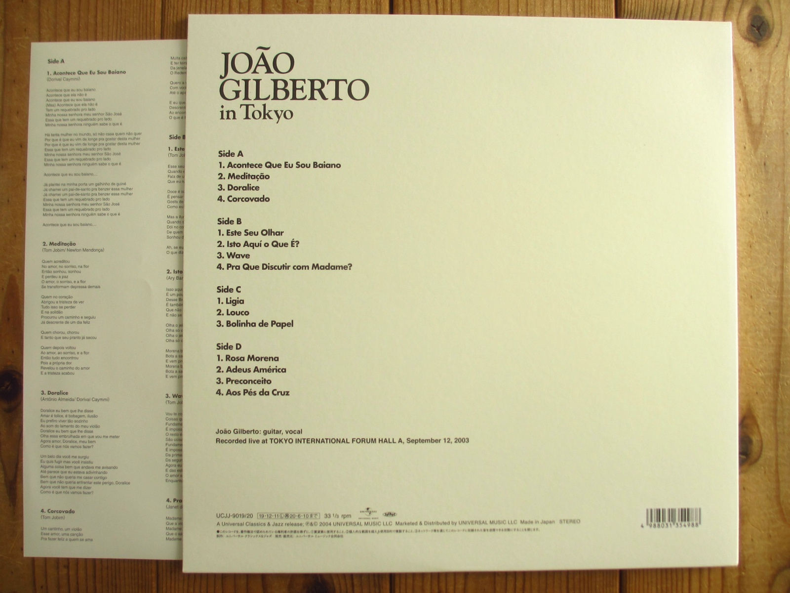 Joao Gilberto / イン・トーキョー ~ In Tokyo - Guitar Records
