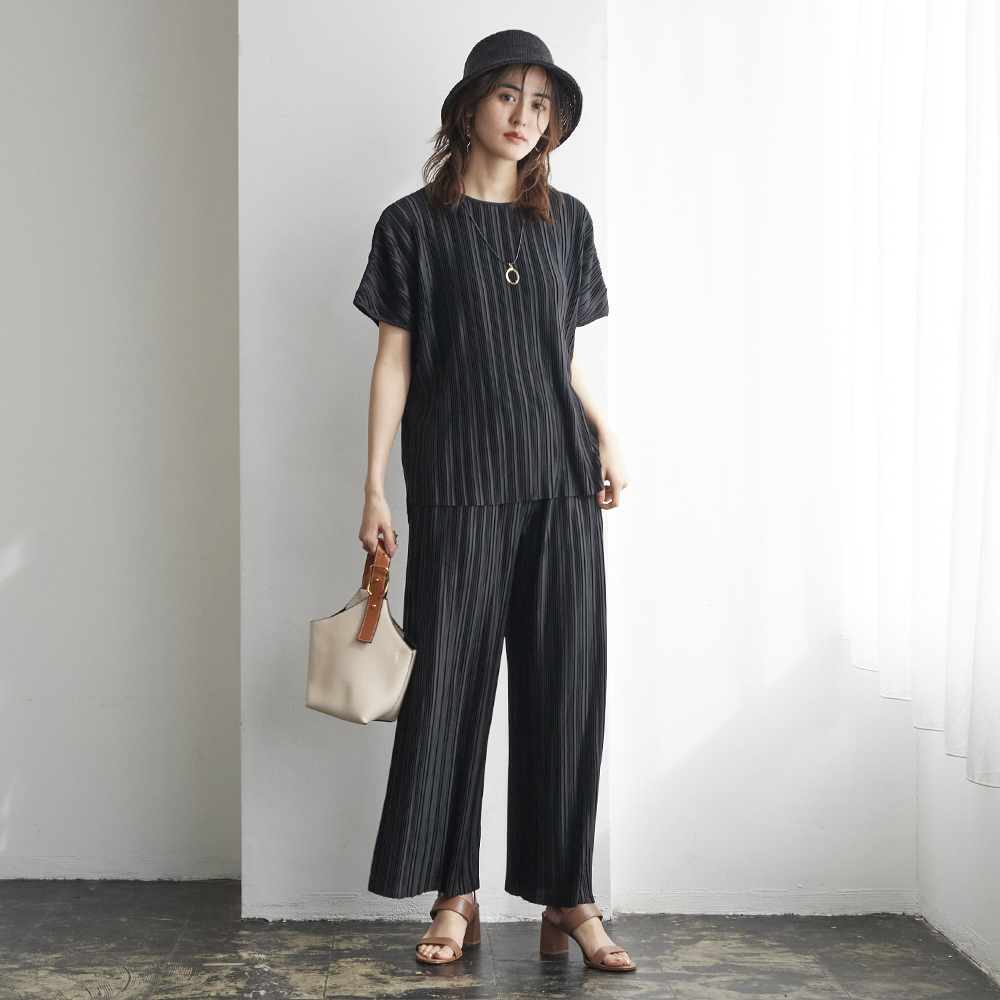 ワイド】プリーツパンツ【送料無料】【SALE】 FTXL15 :レディース