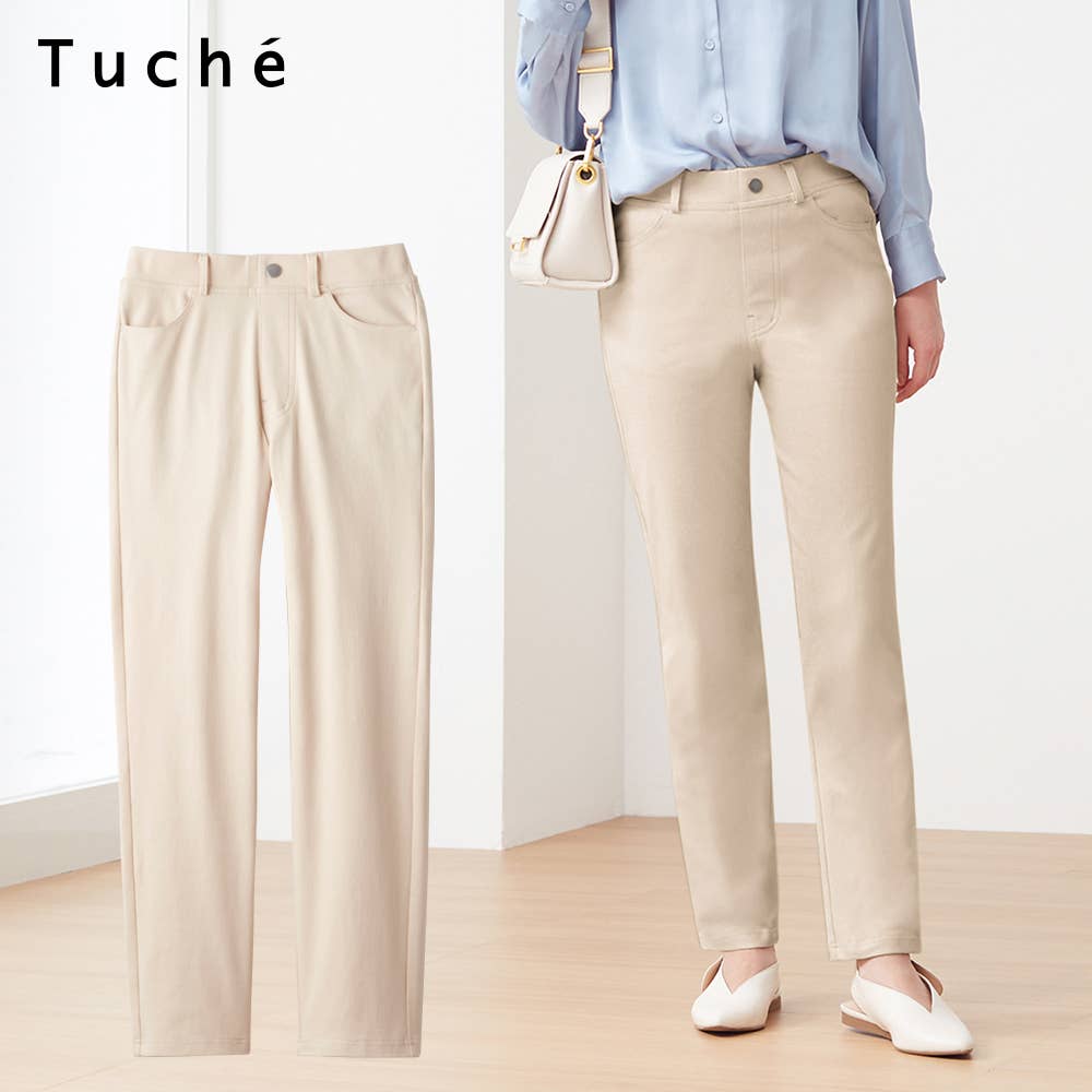 ストレート・フェムケア】ガードル付き綿混レギンスパンツ【SALE