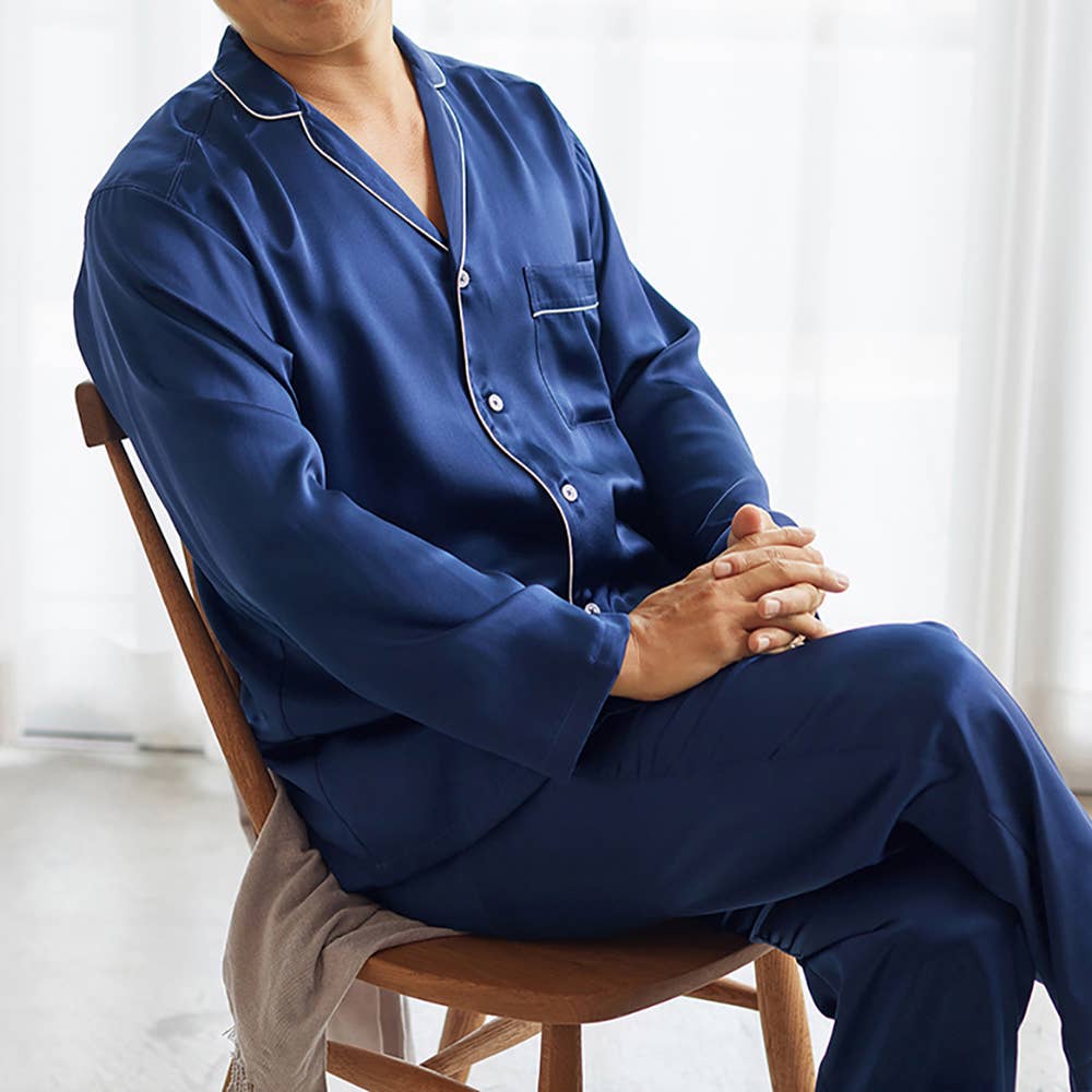 シルク100％】パジャマ 長袖長パンツ【送料無料】 GM4982 :メンズ