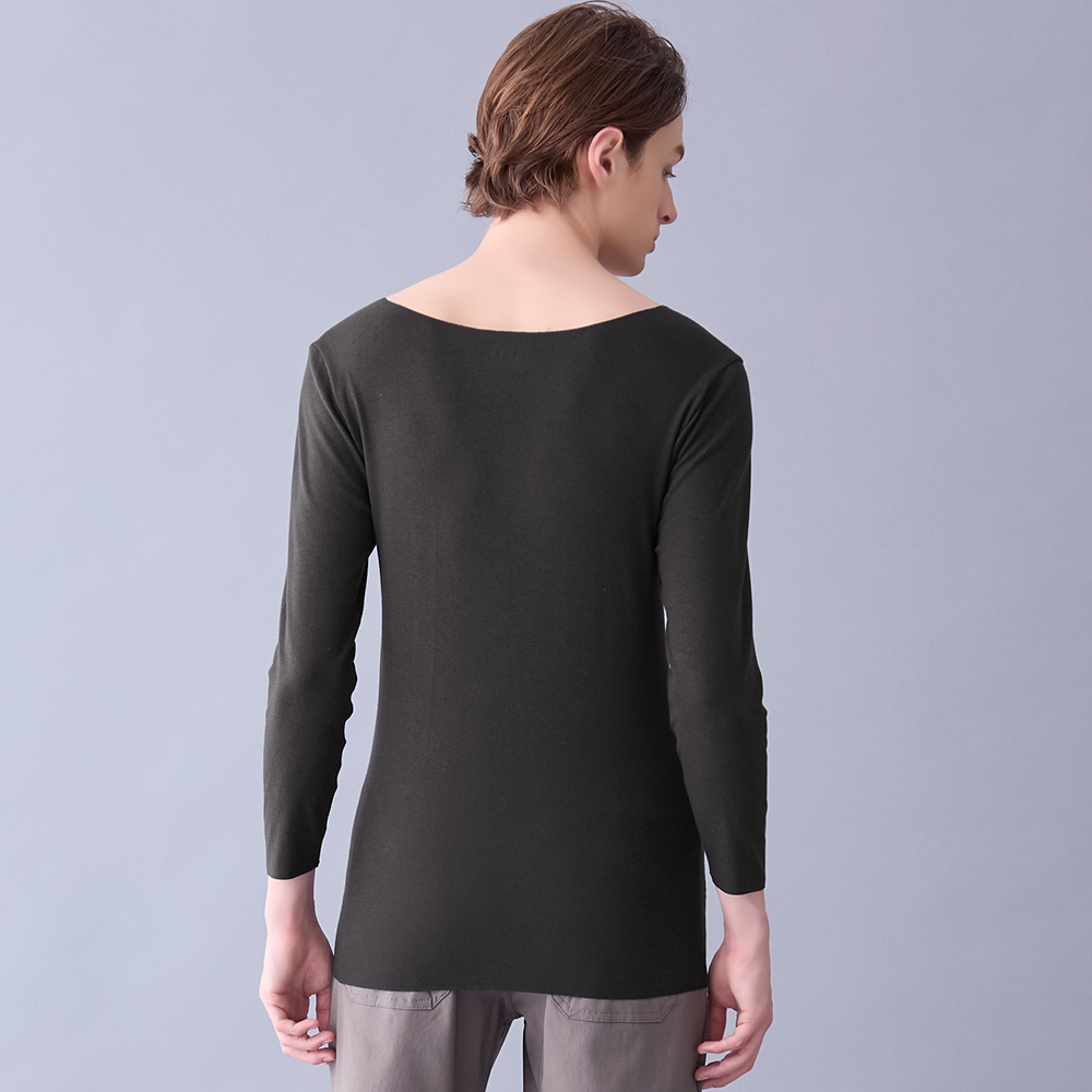 帯電低減加工】ボートネックロングスリーブシャツ EE3622A :メンズ