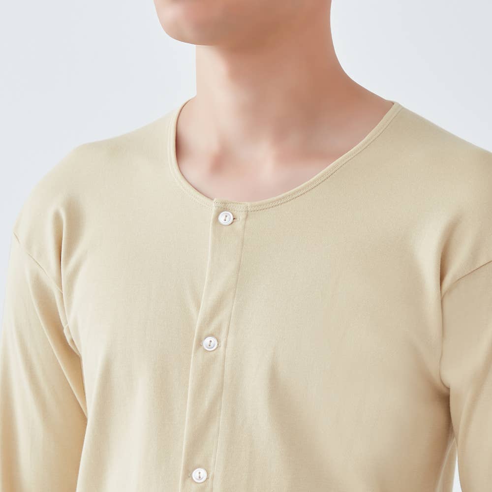 長袖前開きボタン付シャツ【SALE】 KQ2518A :メンズ トップス