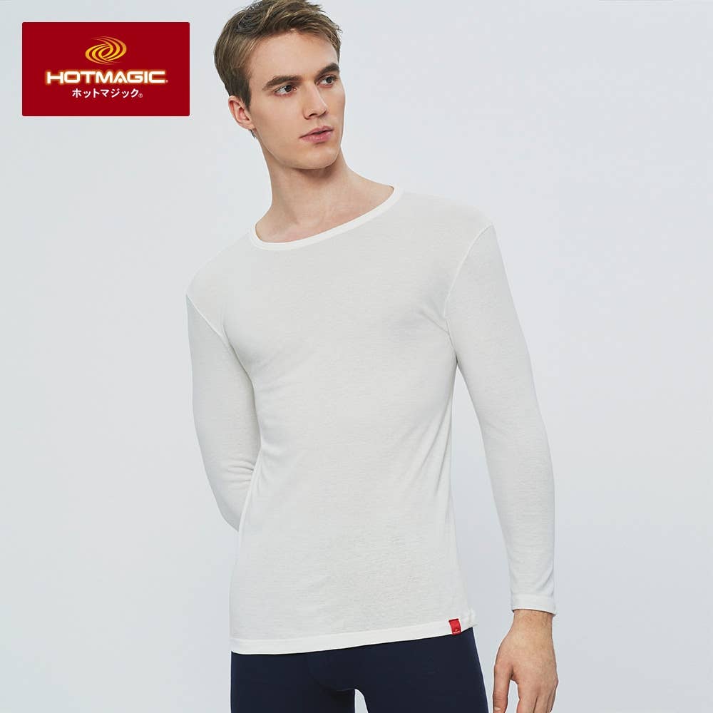 柔らか温か】9分袖シャツ(丸首)(メンズ) MH1908: メンズ トップス