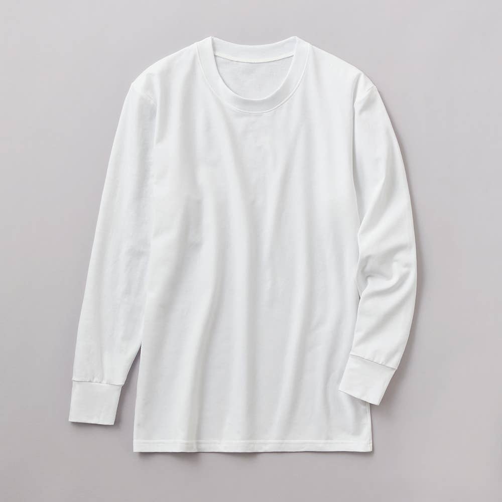 綿のチカラ】長袖クルーネックシャツ(丸首) MHA128P :メンズ トップス