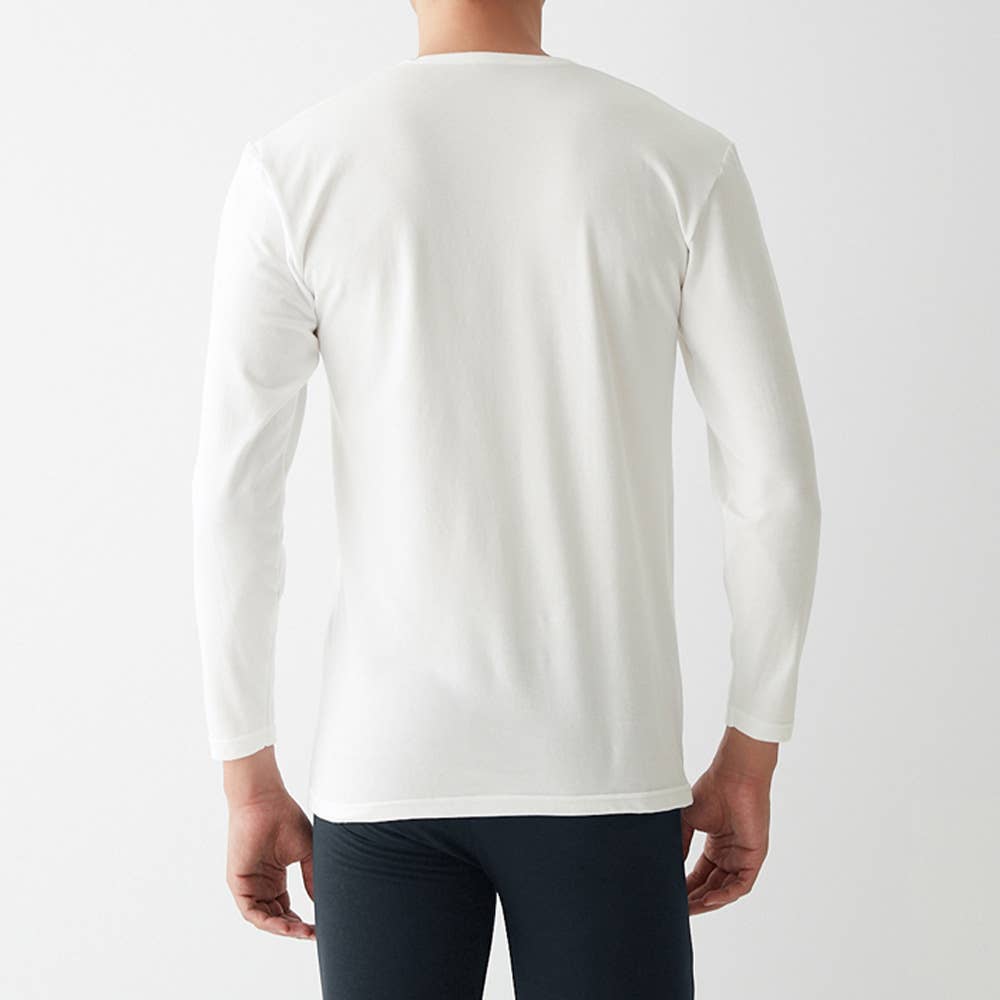 綿のチカラ】長袖クルーネックシャツ（丸首）(9分袖)【SALE】 MHA108B