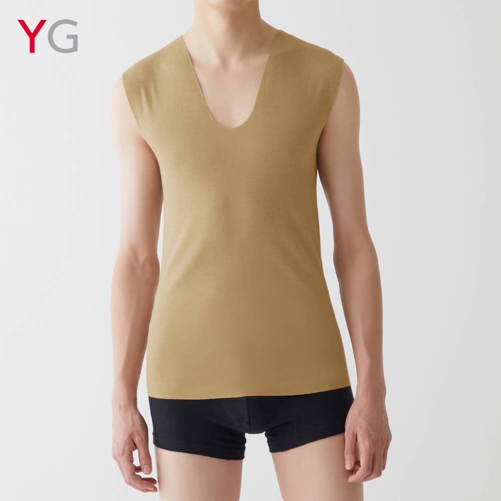 きりっぱなし】Vネックスリーブレス【SALE】 YN1518 :メンズ トップス