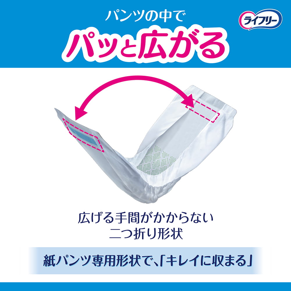 ライフリーズレずに安心紙パンツ専用尿とりパッド2回吸収 36枚｜ユニ