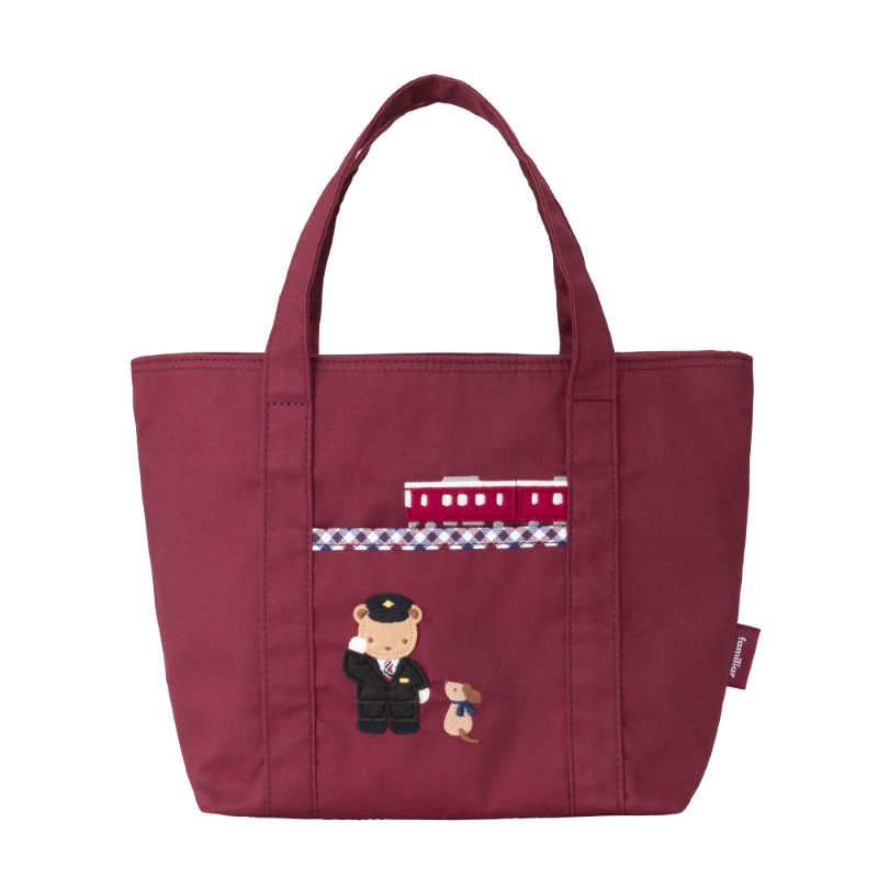 ファミリア阪急電車デニムバッグレッスンバッグfamiliar 完売品-【ほぼ