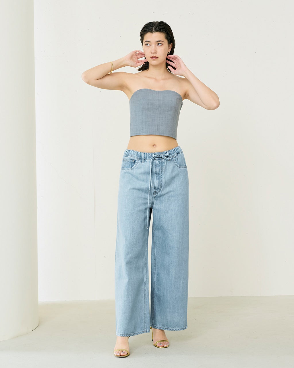 ソフトデニム・ドローコードパンツ/DoCLASSE