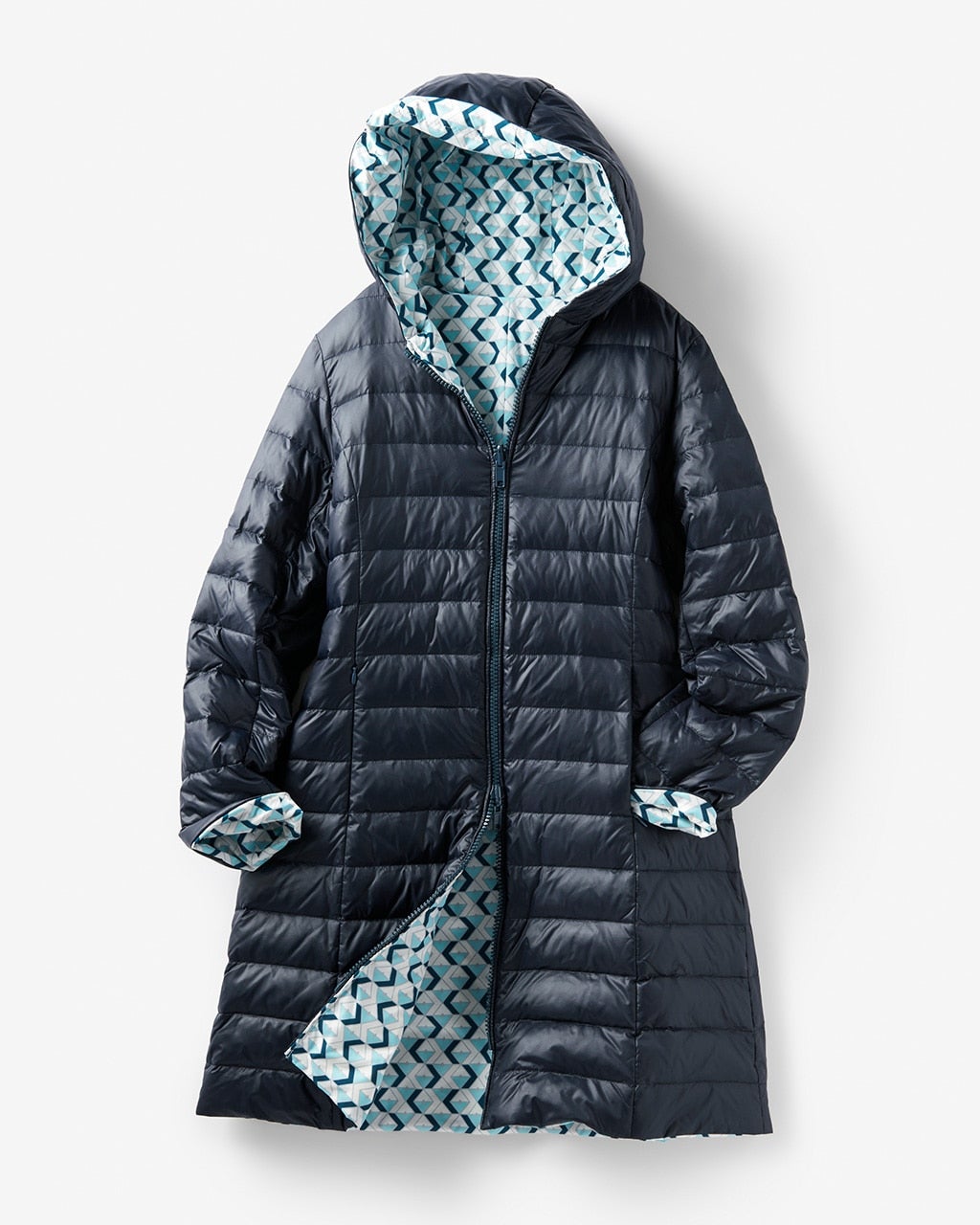 モダンリバーシブル・ジップアップダウンコート/DoCLASSE