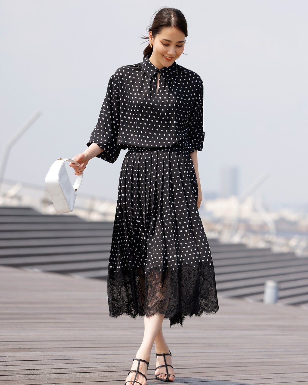 ポルカドット・ジョーゼットセットアップ/DoCLASSE