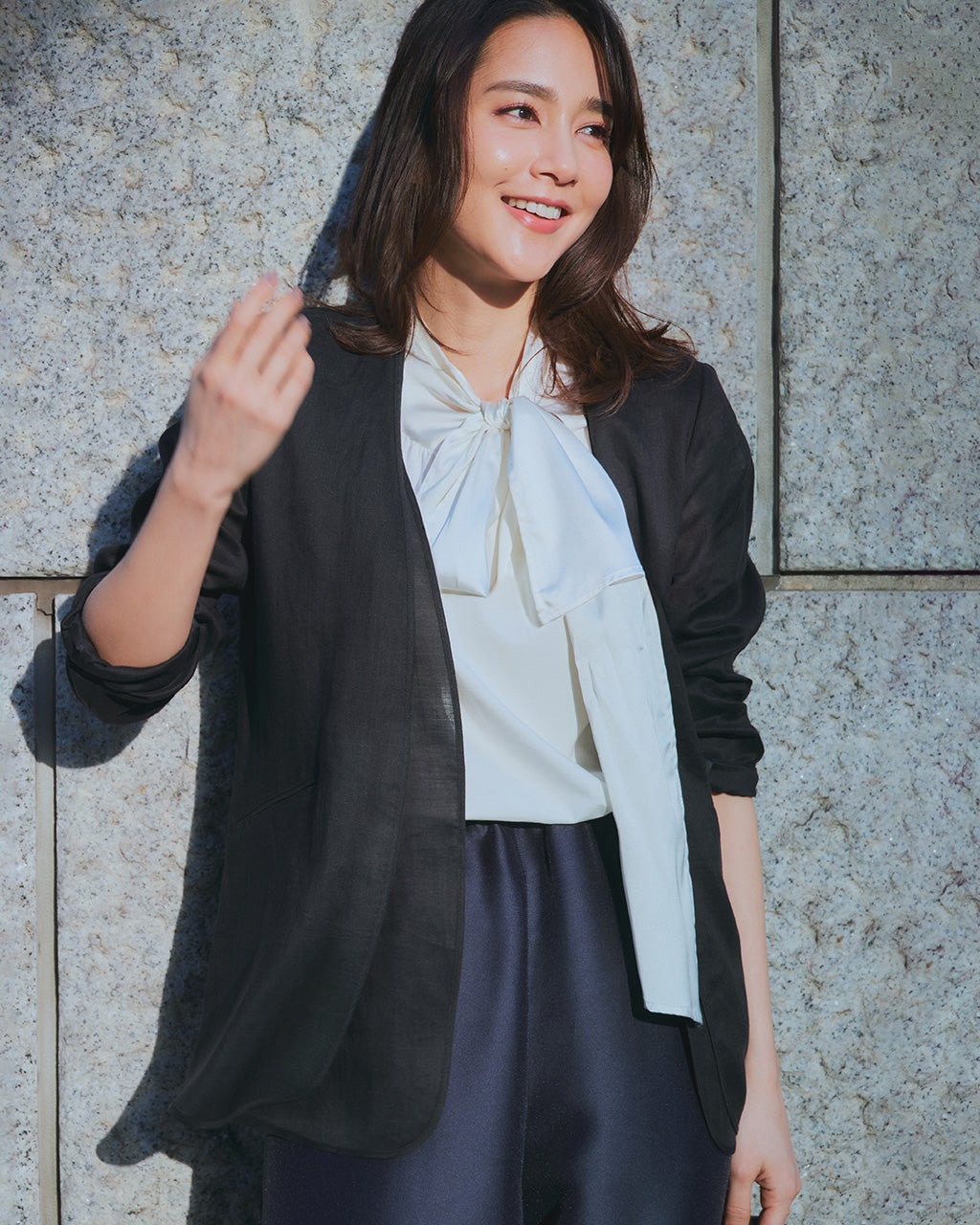 シアーラミー・ダブルノーカラージャケット/DoCLASSE