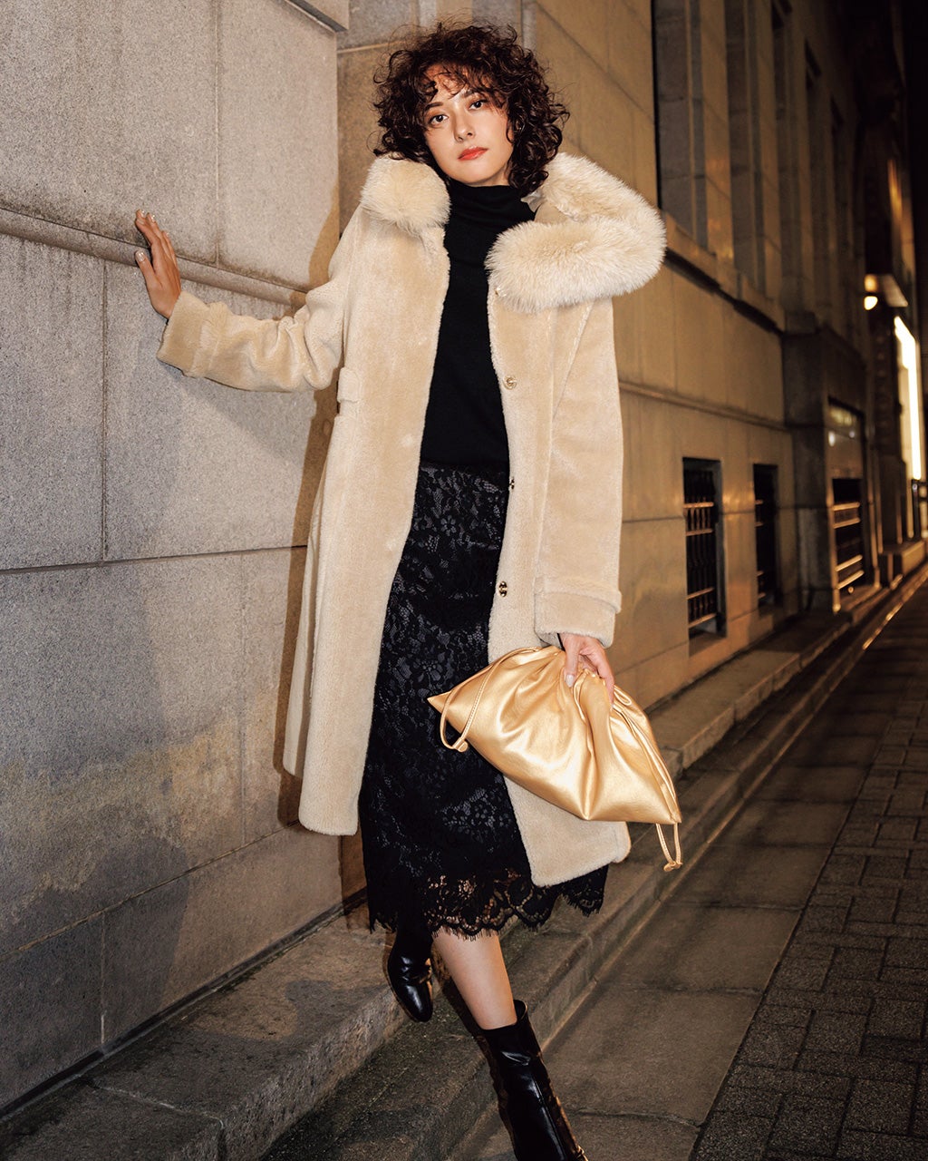 ウールボア・ファーフードコート/DoCLASSE