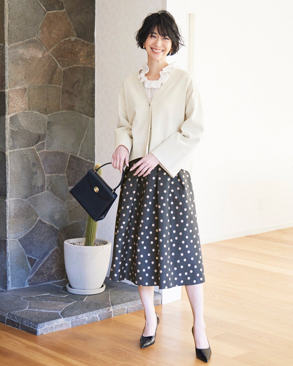 ジャカードドット・タックフレアスカート/DoCLASSE