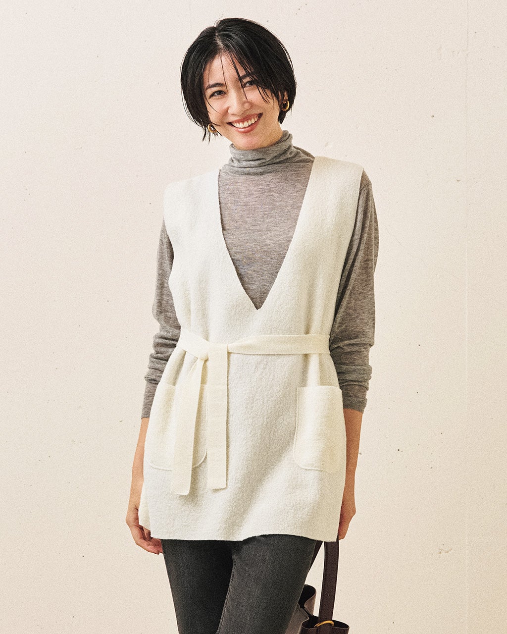 プレミアボイルドウール・ベルト付きベスト/DoCLASSE