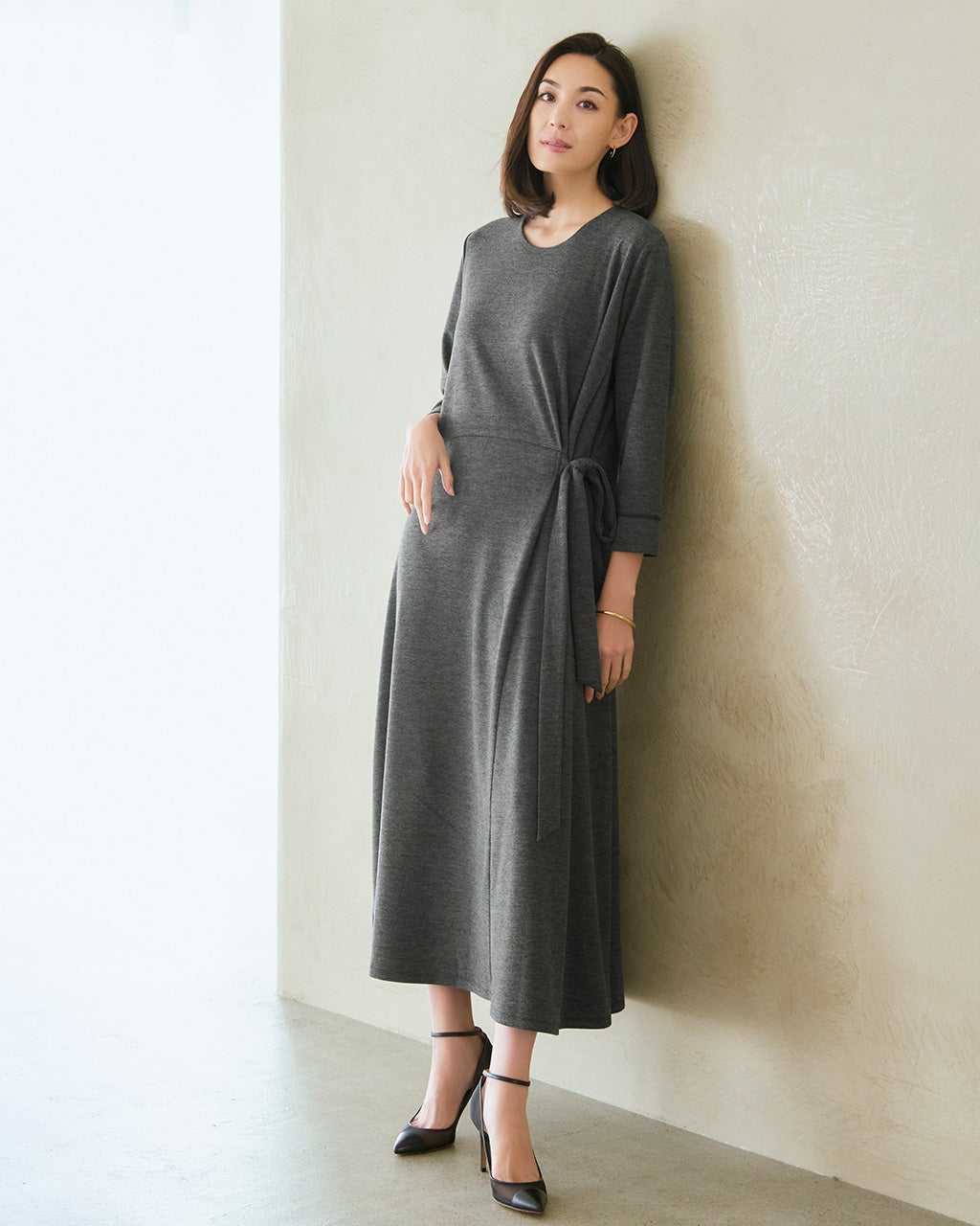 サイドリボン・ラップ風ワンピース/DoCLASSE