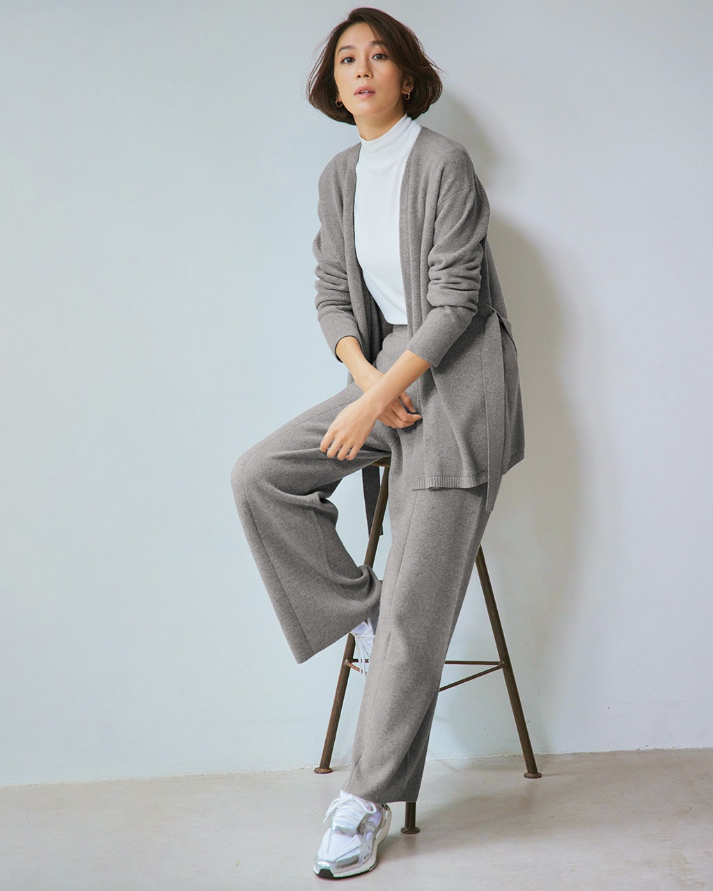 カシミヤ混ニット・ハーフミラノパンツ/DoCLASSE