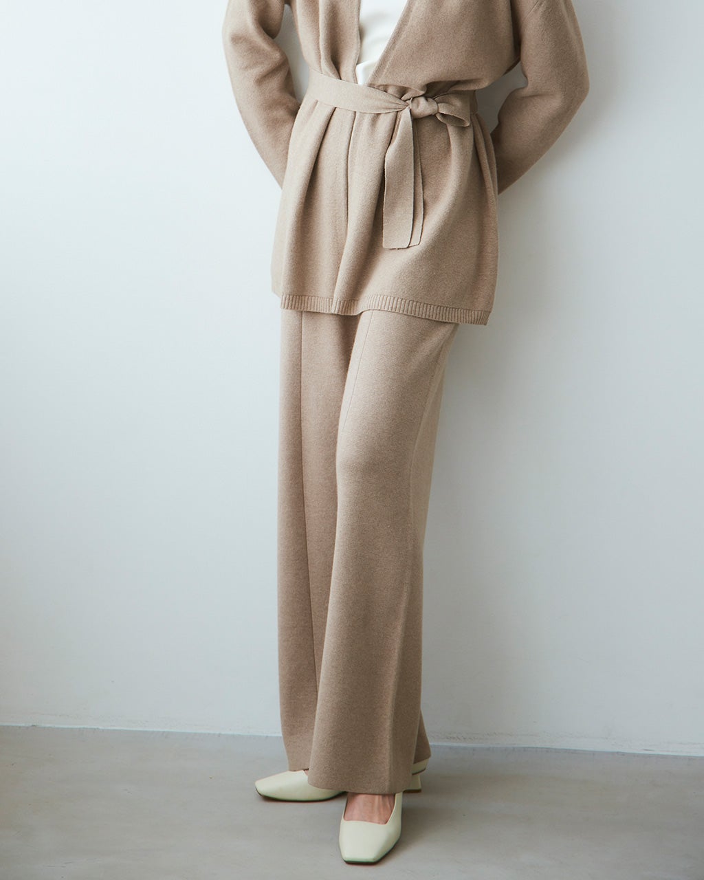 カシミヤ混ニット・ハーフミラノパンツ/DoCLASSE
