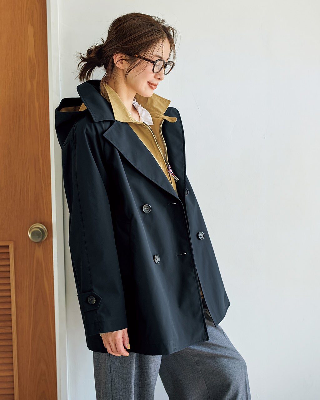レディース 軽量コート（ネイビー）一覧/40代50代からのファッション
