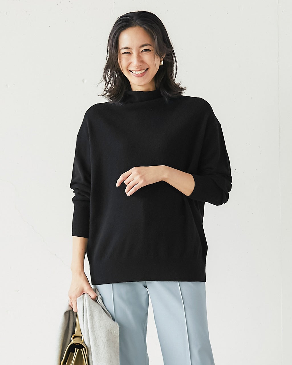 カシミヤ混・ハイネックニット/DoCLASSE