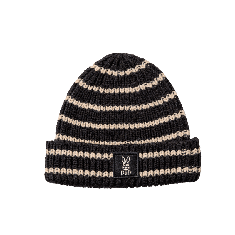 ウサロゴニットキャップ(サックス/キャメル/パープル/ブラック/杢