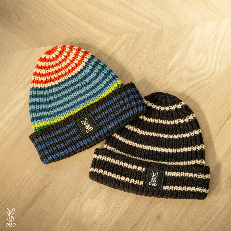 ウサロゴニットキャップ(サックス/キャメル/パープル/ブラック/杢