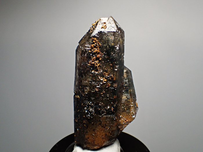 マラウイ産スモーキークォーツ、リーベカイト＆シデライト仮晶 (Smoky