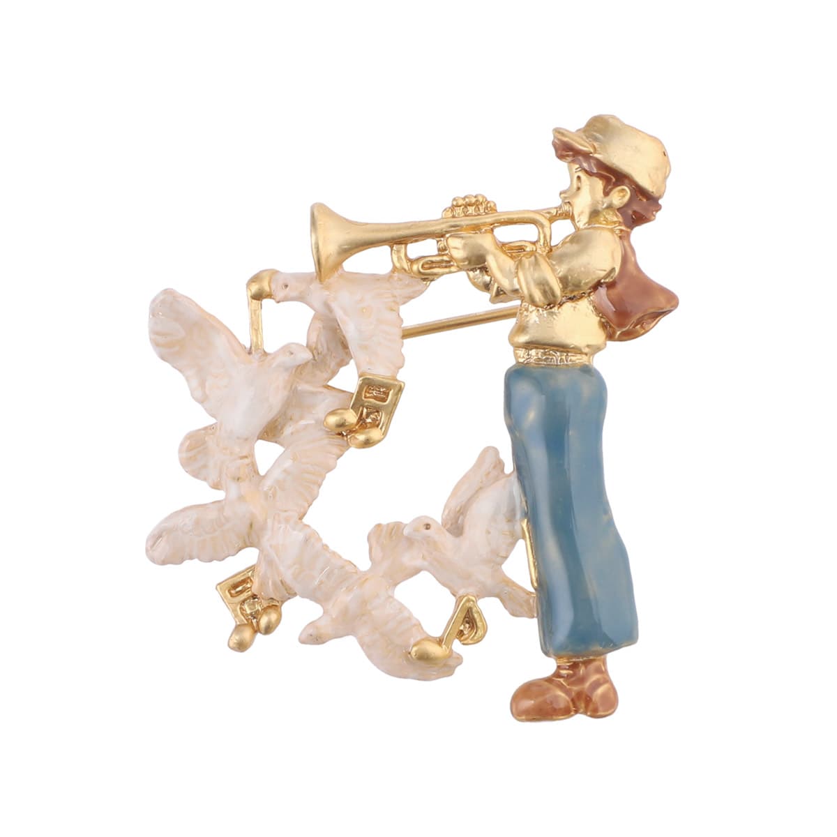 Donguri Closet】 天空の城ラピュタ ブローチ パズーと幸せの白い鳩