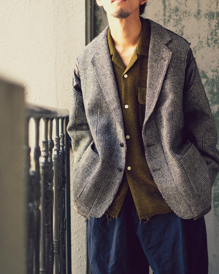 REBUILD by NEEDLES リメイク ツイード テーラード ジャケット REBUILD by NEEDLES - Tweed Jacket - Covered Coat リビルドバイ