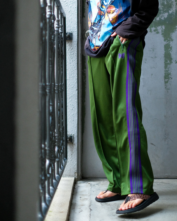 ニードルス needles トラックパンツ グリーン ストレート S ニードルズ