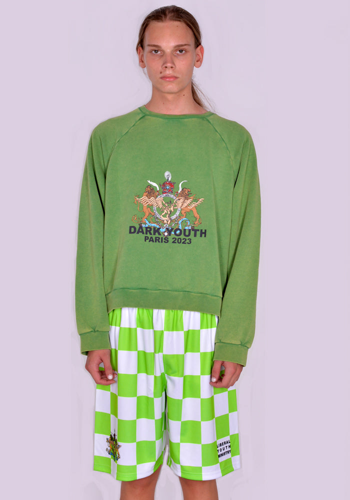 LIBERAL YOUTH MINISTRY SUNWASHED SWEATSHIRT GREEN FW23 | 50%OFF