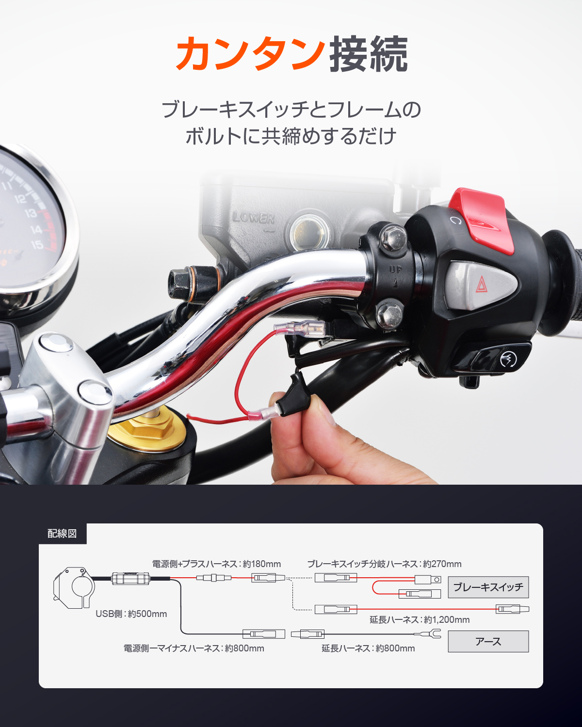 バイク専用電源 スレンダーUSB Type-C｜株式会社デイトナ