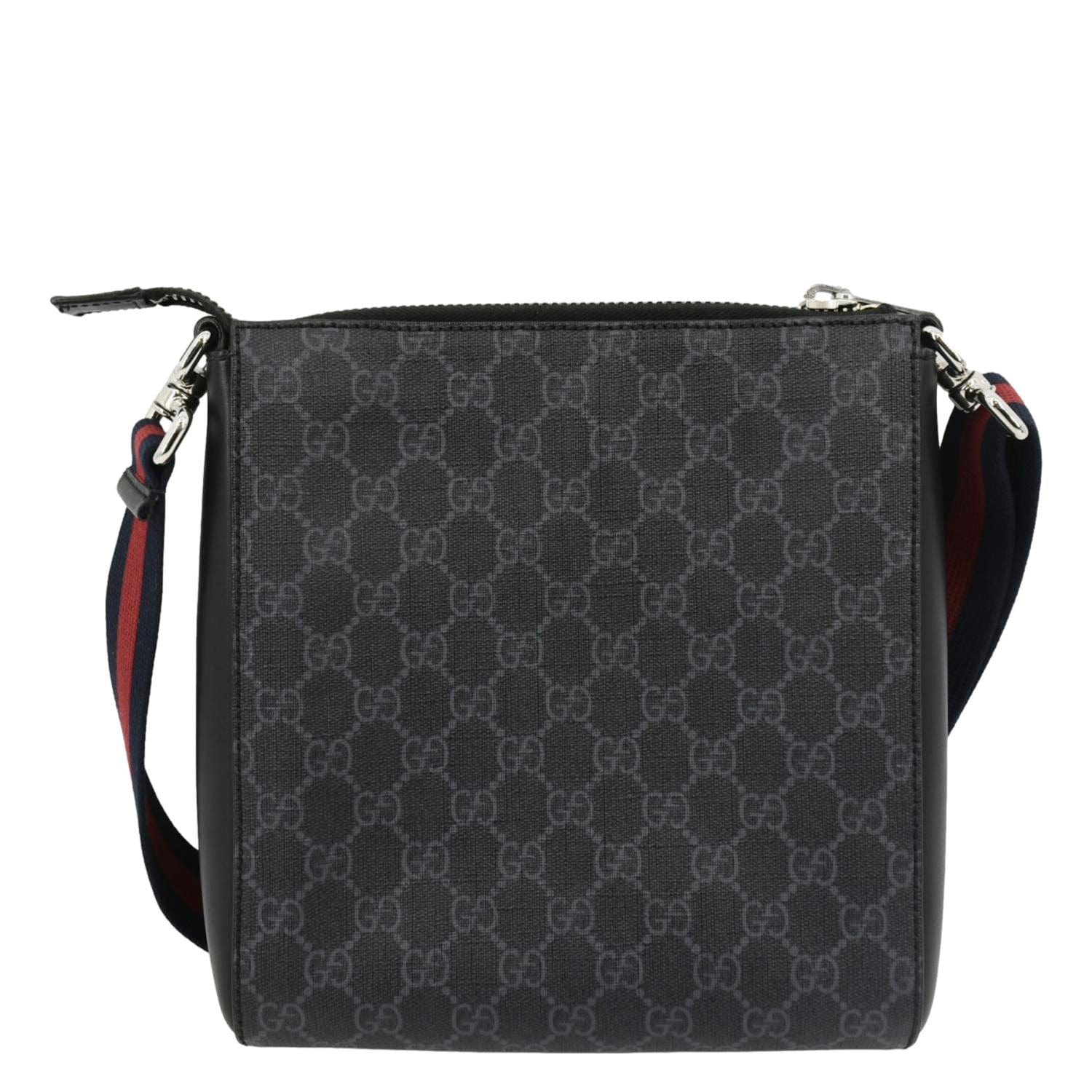 GUCCI Small GG Supreme Canvas Messenger Bag Black 523599