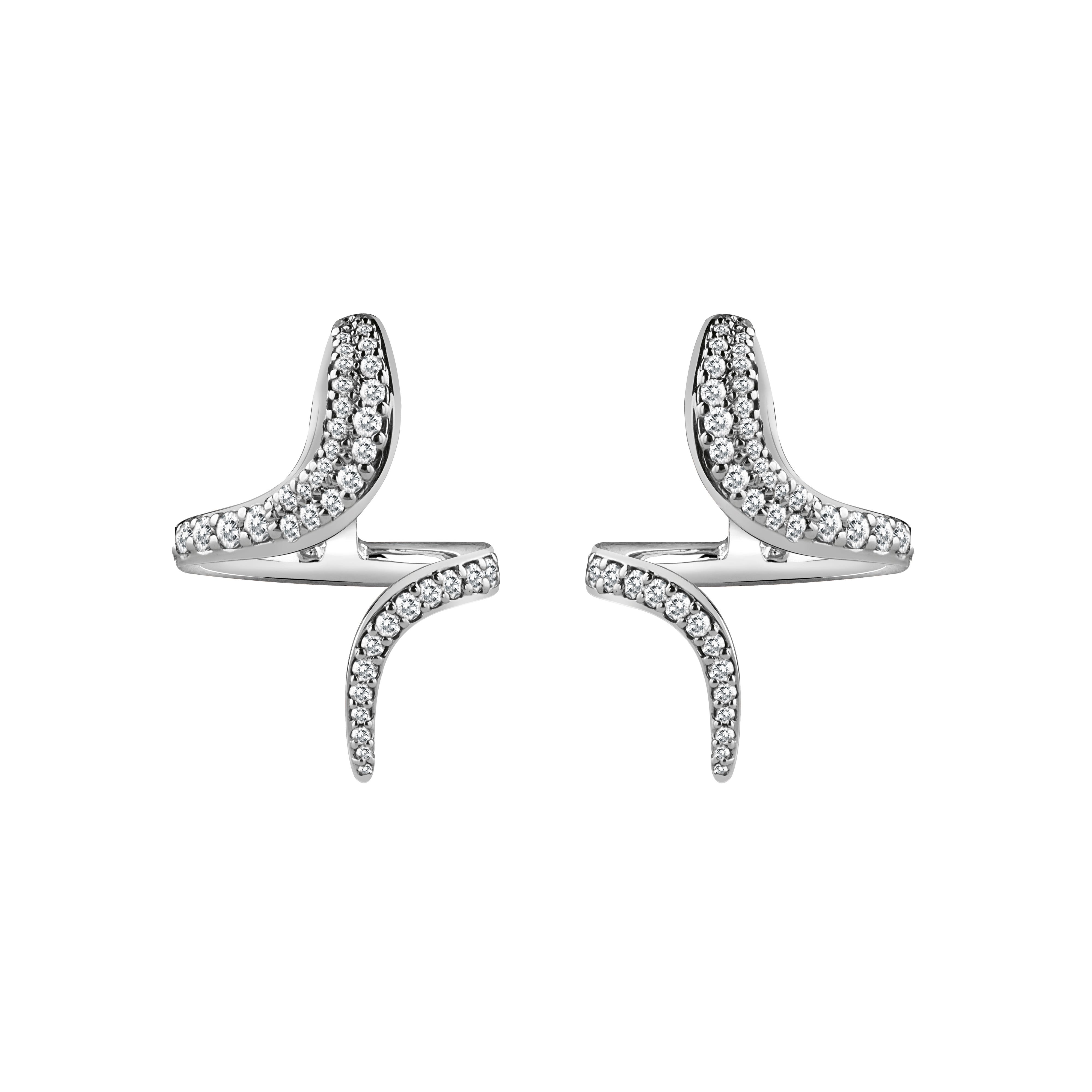 ホワイトゴールド、ダイヤモンド ピアス - Damiani EDEN