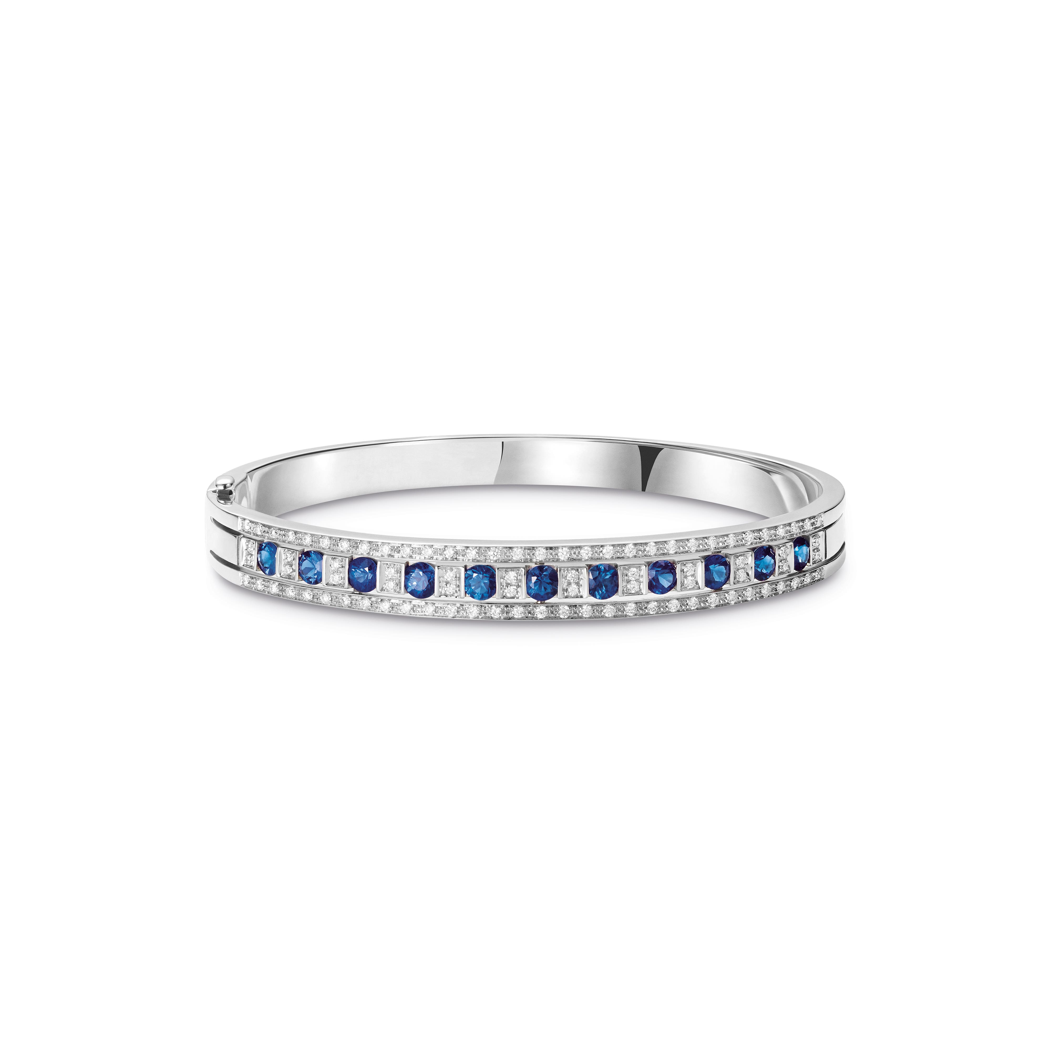 White gold, diamonds and sapphires bracelet | DAMIANI
