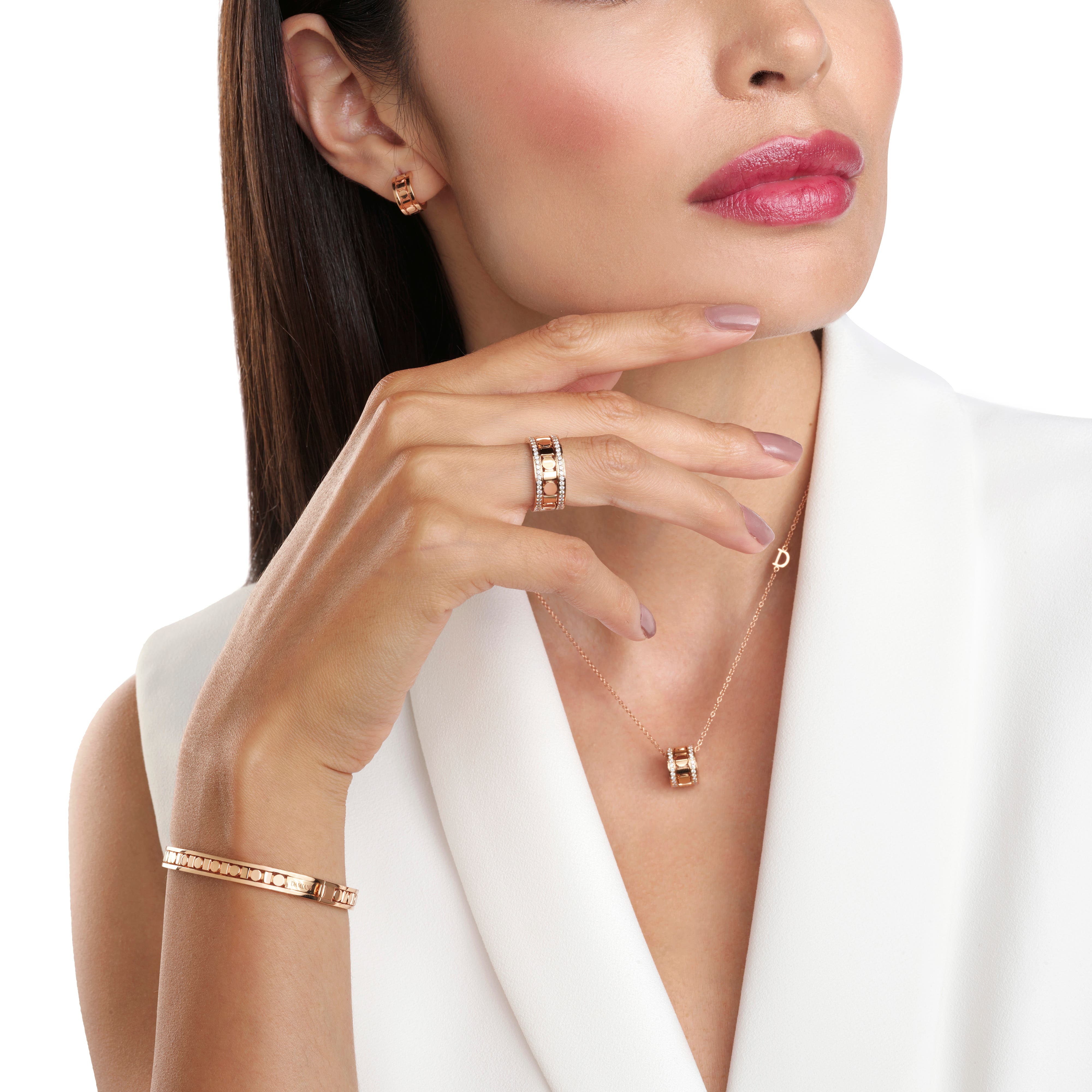 ピンクゴールド、ダイヤモンド、ネックレス, 8,3 mm. - Damiani BELLE